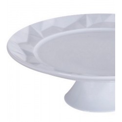 Prato Para Bolo 32,5cm por 10,5cm Com Pé Edros Porcelana Germer